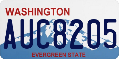 WA license plate AUC8205