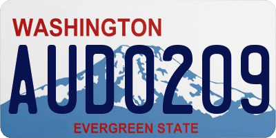 WA license plate AUD0209