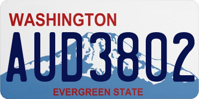 WA license plate AUD3802