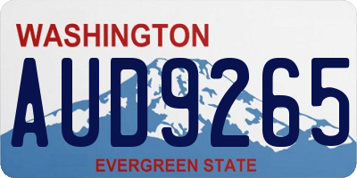 WA license plate AUD9265
