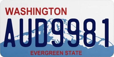 WA license plate AUD9981