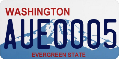 WA license plate AUE0005