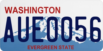 WA license plate AUE0056