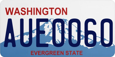 WA license plate AUE0060