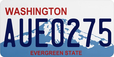 WA license plate AUE0275