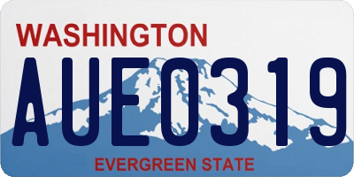WA license plate AUE0319