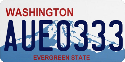 WA license plate AUE0333