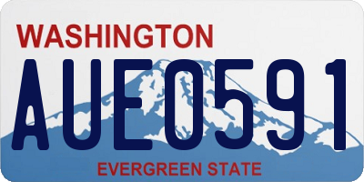 WA license plate AUE0591