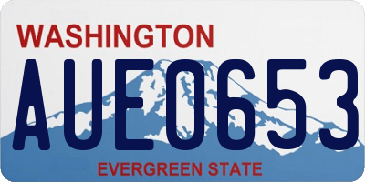 WA license plate AUE0653