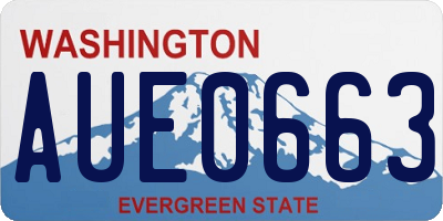 WA license plate AUE0663