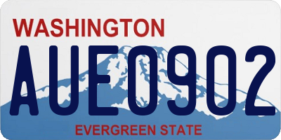 WA license plate AUE0902