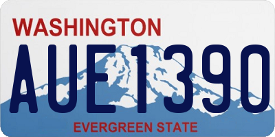 WA license plate AUE1390