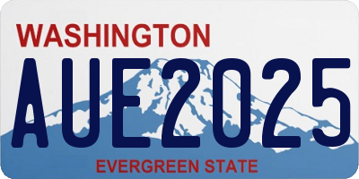 WA license plate AUE2025