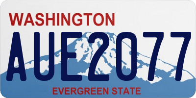 WA license plate AUE2077