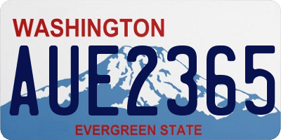 WA license plate AUE2365