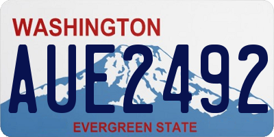 WA license plate AUE2492