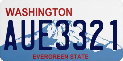 WA license plate AUE3321