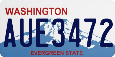 WA license plate AUE3472