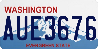 WA license plate AUE3676