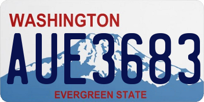 WA license plate AUE3683