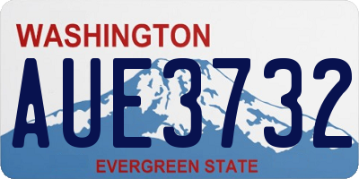 WA license plate AUE3732