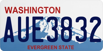 WA license plate AUE3832