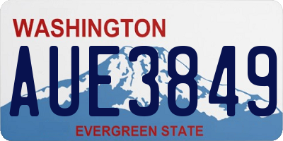WA license plate AUE3849