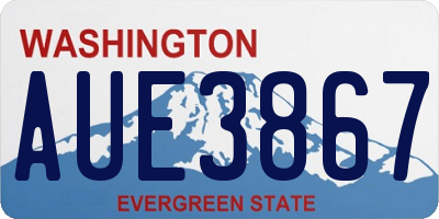 WA license plate AUE3867