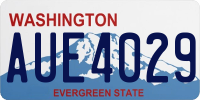 WA license plate AUE4029