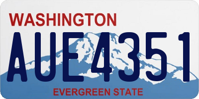 WA license plate AUE4351
