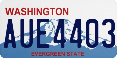WA license plate AUE4403
