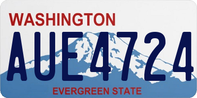 WA license plate AUE4724