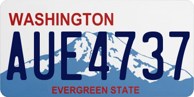 WA license plate AUE4737