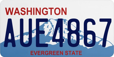 WA license plate AUE4867