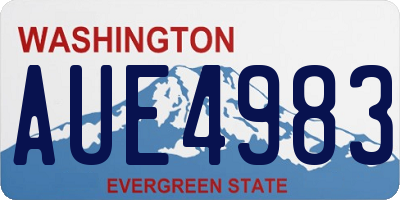 WA license plate AUE4983