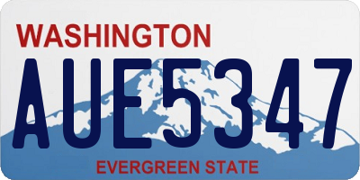 WA license plate AUE5347