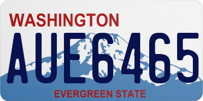 WA license plate AUE6465