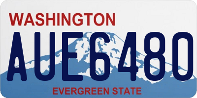 WA license plate AUE6480