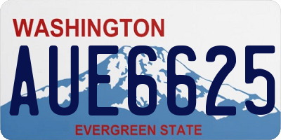 WA license plate AUE6625