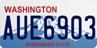 WA license plate AUE6903
