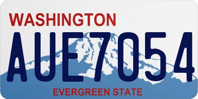 WA license plate AUE7054