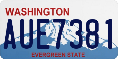 WA license plate AUE7381