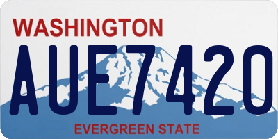 WA license plate AUE7420