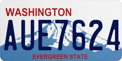 WA license plate AUE7624