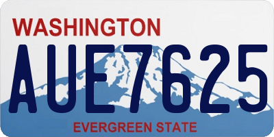 WA license plate AUE7625