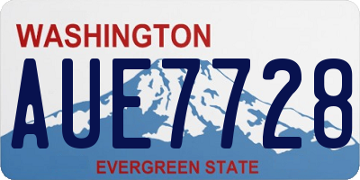 WA license plate AUE7728