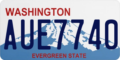 WA license plate AUE7740