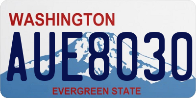 WA license plate AUE8030