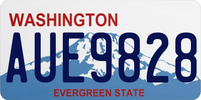 WA license plate AUE9828