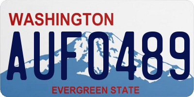 WA license plate AUF0489